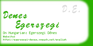 denes egerszegi business card
